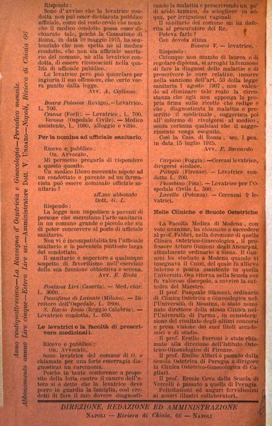 La rassegna d'ostetricia e ginecologia