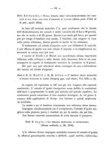 La rassegna d'ostetricia e ginecologia