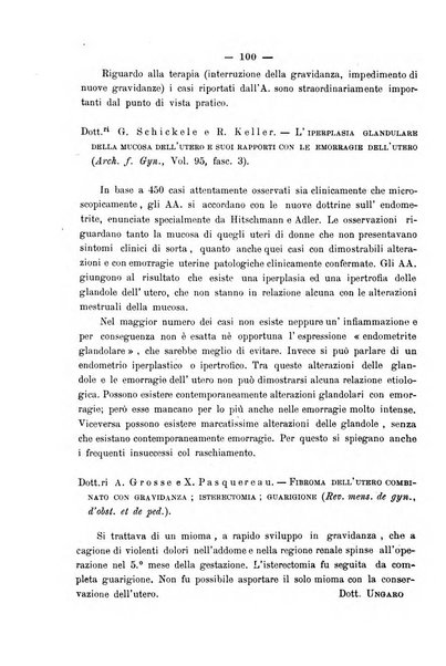 La rassegna d'ostetricia e ginecologia