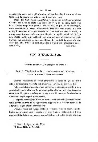 La rassegna d'ostetricia e ginecologia