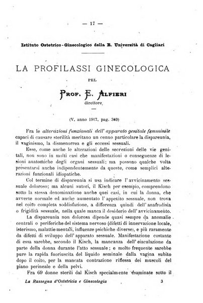 La rassegna d'ostetricia e ginecologia