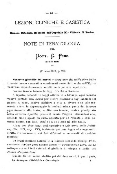 La rassegna d'ostetricia e ginecologia