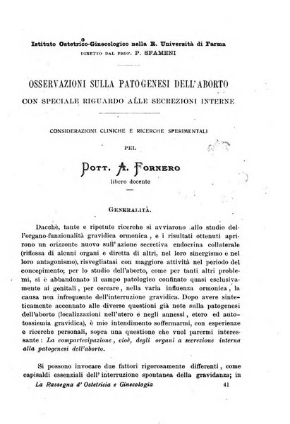 La rassegna d'ostetricia e ginecologia