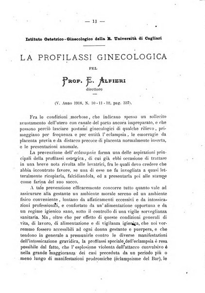 La rassegna d'ostetricia e ginecologia