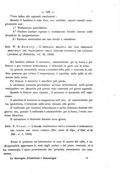 La rassegna d'ostetricia e ginecologia