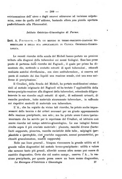 La rassegna d'ostetricia e ginecologia