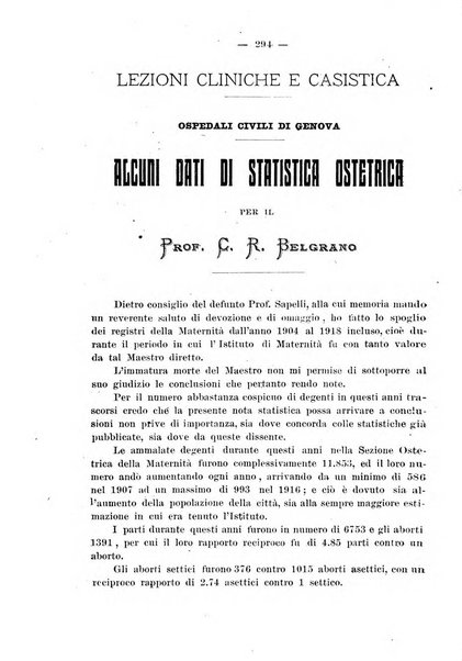 La rassegna d'ostetricia e ginecologia