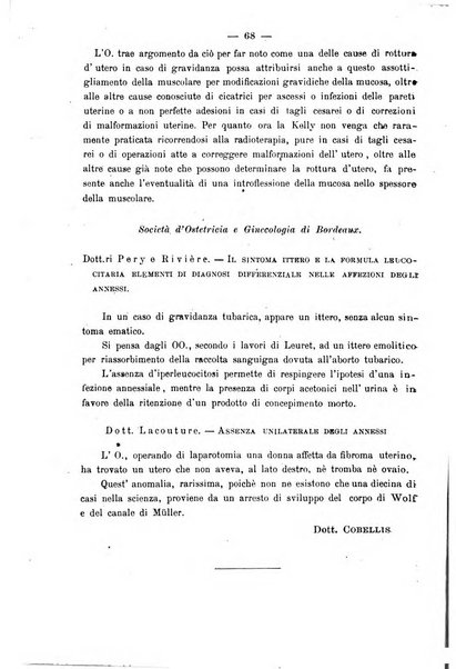 La rassegna d'ostetricia e ginecologia