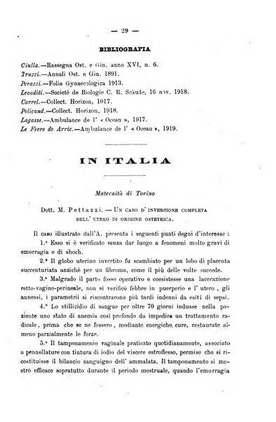 La rassegna d'ostetricia e ginecologia