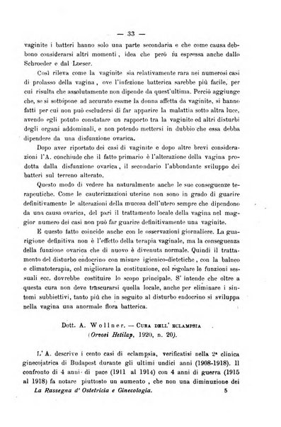 La rassegna d'ostetricia e ginecologia