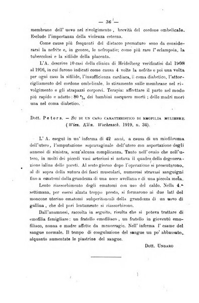 La rassegna d'ostetricia e ginecologia