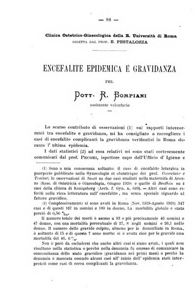 La rassegna d'ostetricia e ginecologia