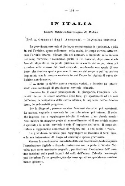 La rassegna d'ostetricia e ginecologia