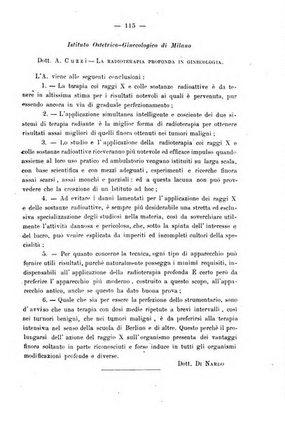 La rassegna d'ostetricia e ginecologia