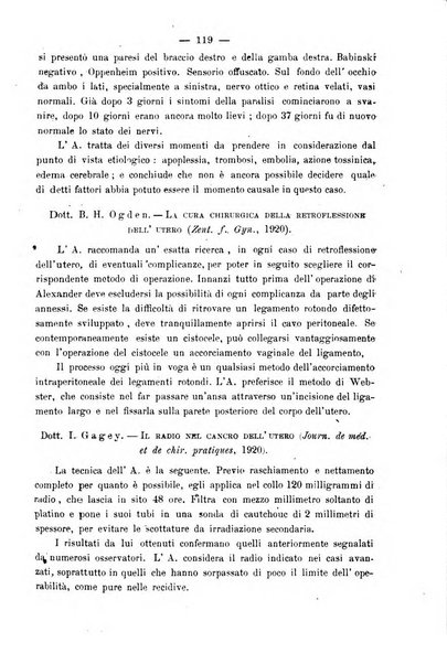 La rassegna d'ostetricia e ginecologia