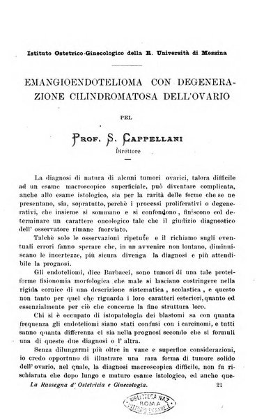 La rassegna d'ostetricia e ginecologia