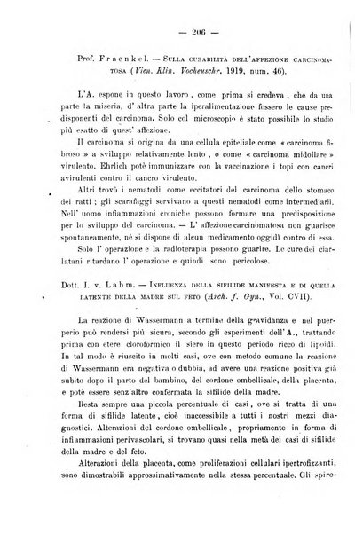 La rassegna d'ostetricia e ginecologia