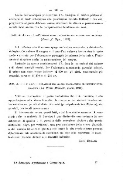 La rassegna d'ostetricia e ginecologia