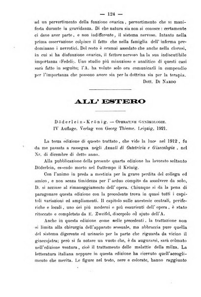 La rassegna d'ostetricia e ginecologia