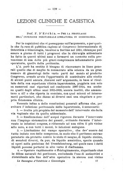 La rassegna d'ostetricia e ginecologia