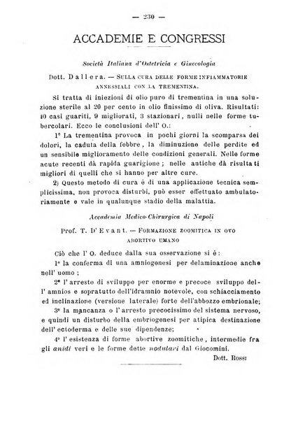 La rassegna d'ostetricia e ginecologia