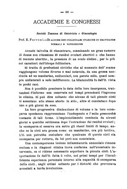 La rassegna d'ostetricia e ginecologia