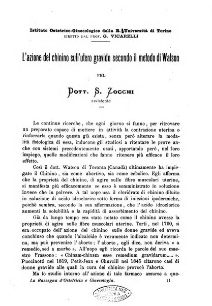 La rassegna d'ostetricia e ginecologia