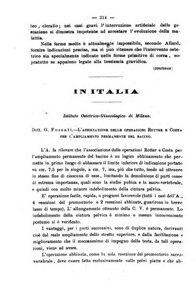 La rassegna d'ostetricia e ginecologia