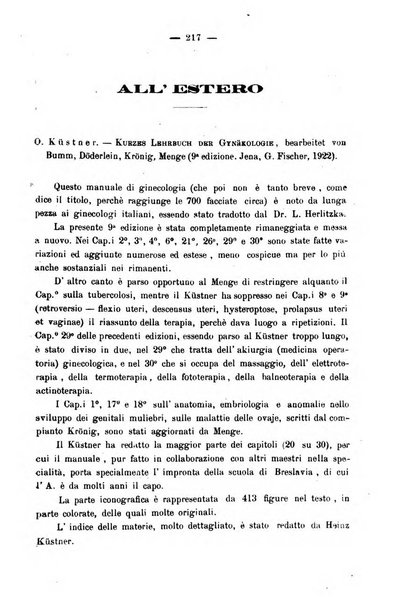 La rassegna d'ostetricia e ginecologia