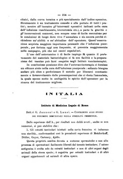 La rassegna d'ostetricia e ginecologia