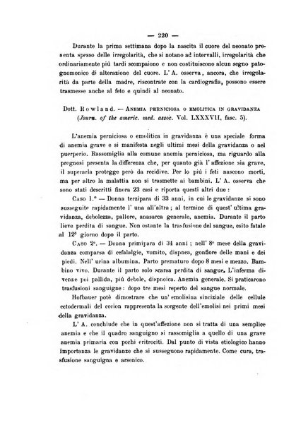 La rassegna d'ostetricia e ginecologia