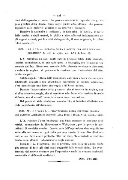 La rassegna d'ostetricia e ginecologia