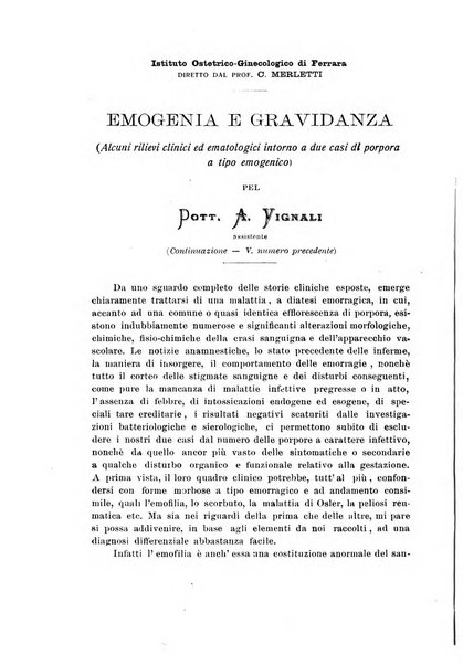 La rassegna d'ostetricia e ginecologia