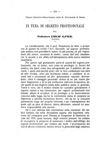 La rassegna d'ostetricia e ginecologia