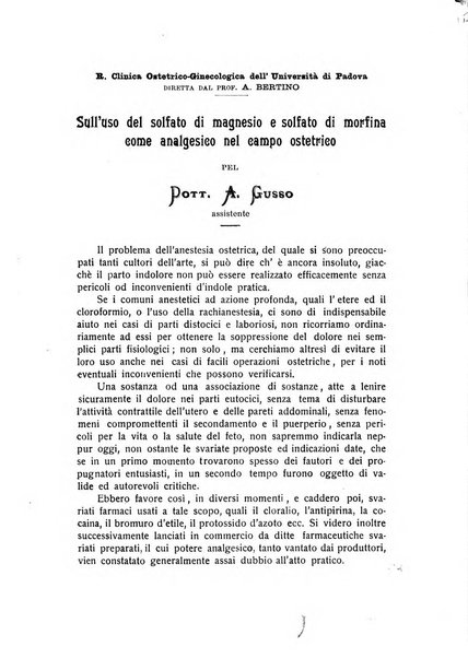 La rassegna d'ostetricia e ginecologia