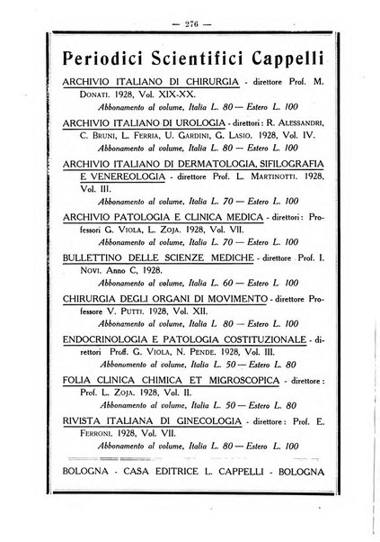 La rassegna d'ostetricia e ginecologia