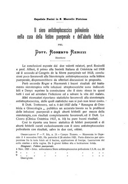 La rassegna d'ostetricia e ginecologia