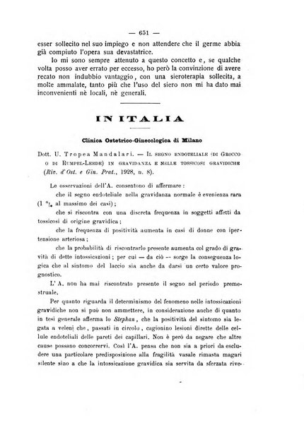 La rassegna d'ostetricia e ginecologia