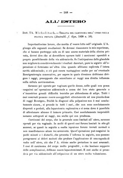 La rassegna d'ostetricia e ginecologia