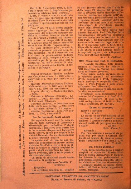 La rassegna d'ostetricia e ginecologia