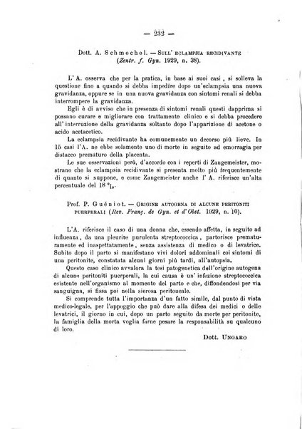 La rassegna d'ostetricia e ginecologia