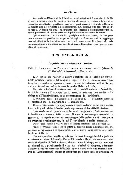 La rassegna d'ostetricia e ginecologia