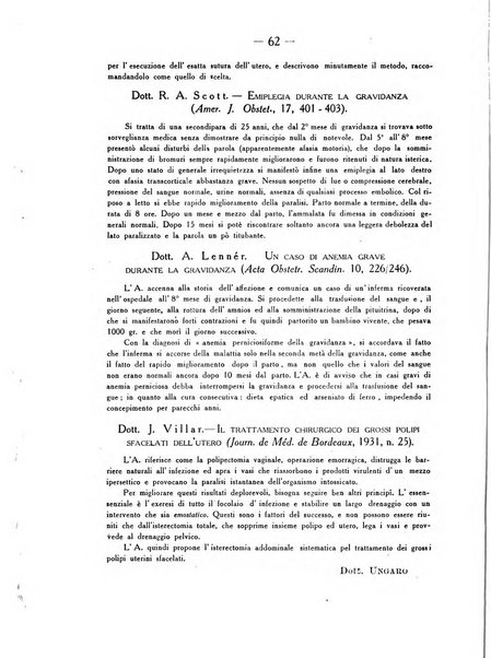 La rassegna d'ostetricia e ginecologia