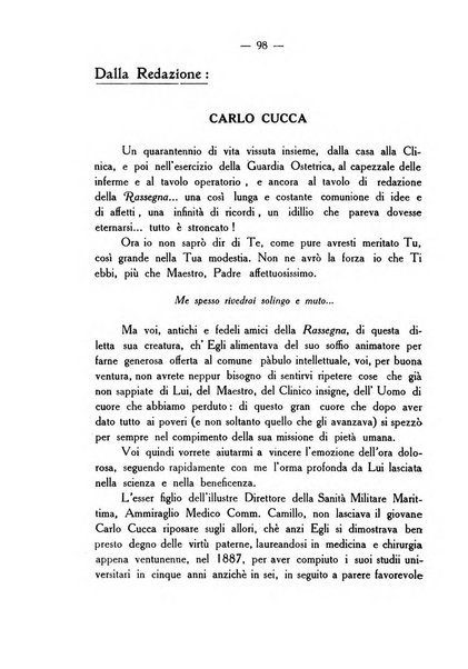 La rassegna d'ostetricia e ginecologia