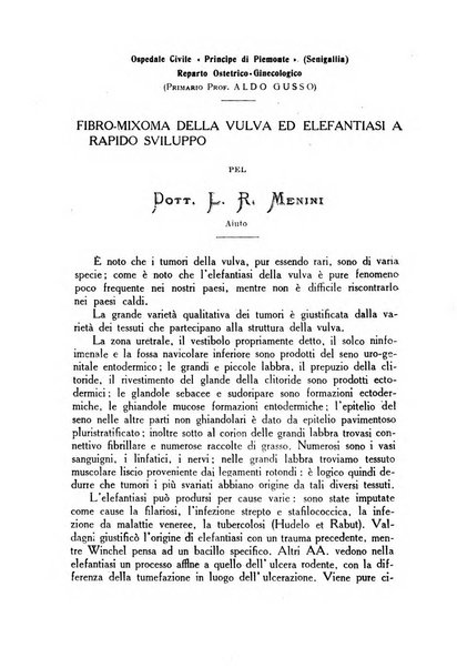 La rassegna d'ostetricia e ginecologia