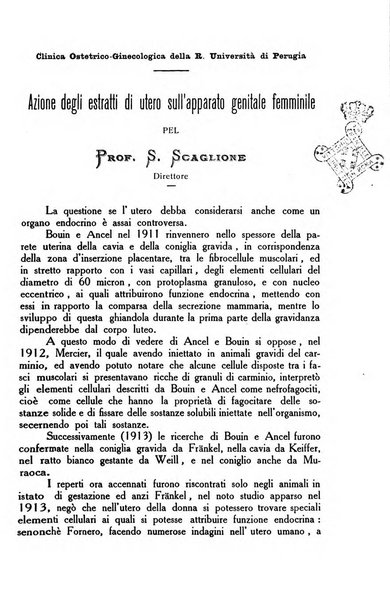 La rassegna d'ostetricia e ginecologia