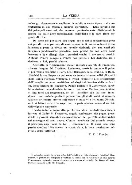 La Verna rivista illustrata sanfrancescana dedicata a s. Antonio da Padova