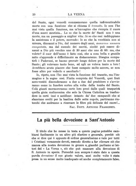 La Verna rivista illustrata sanfrancescana dedicata a s. Antonio da Padova