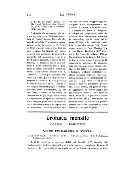 La Verna rivista illustrata sanfrancescana dedicata a s. Antonio da Padova