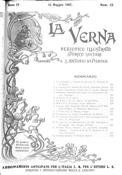 La Verna rivista illustrata sanfrancescana dedicata a s. Antonio da Padova